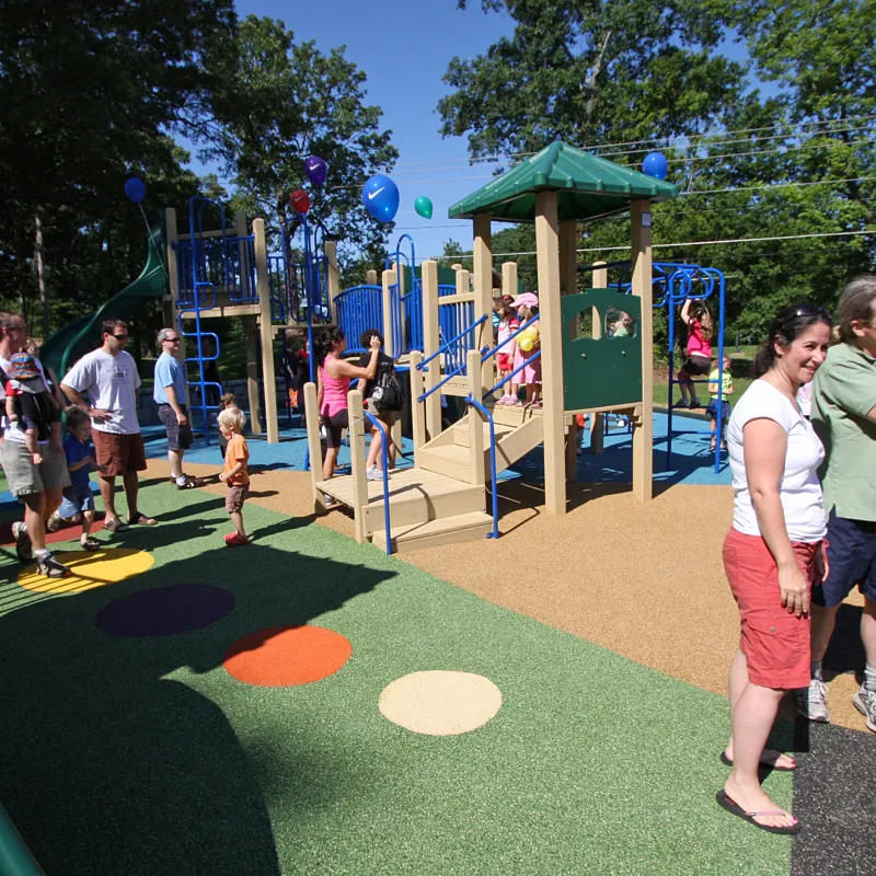 a group of people at a park
