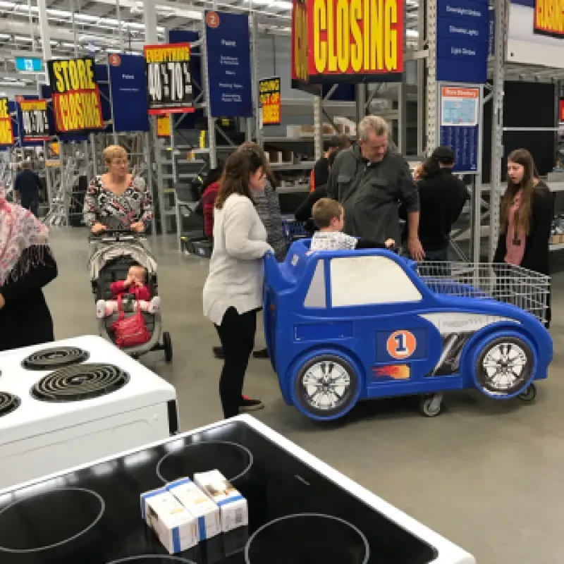 a group of people in a store