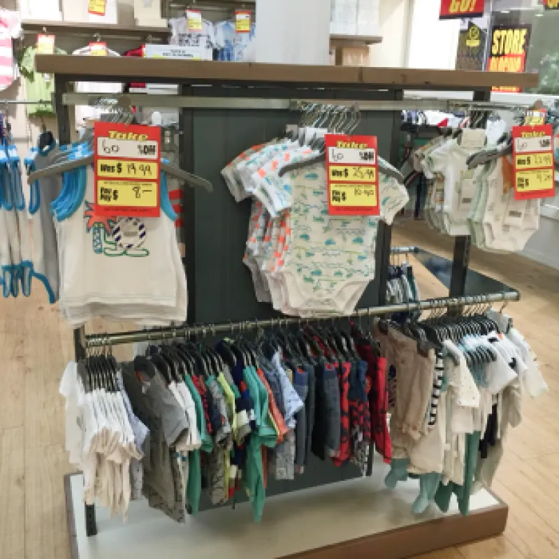 a group of clothes on a rack