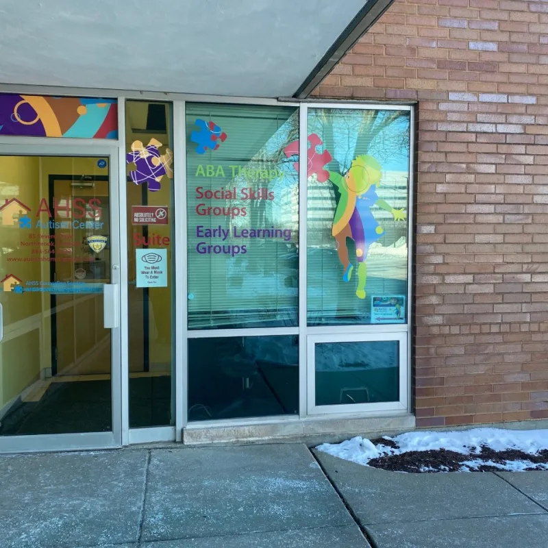 a store front with a window