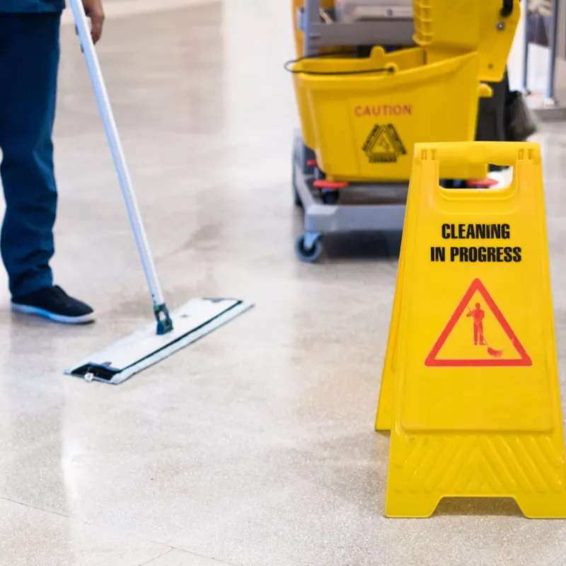 a cleaning sign