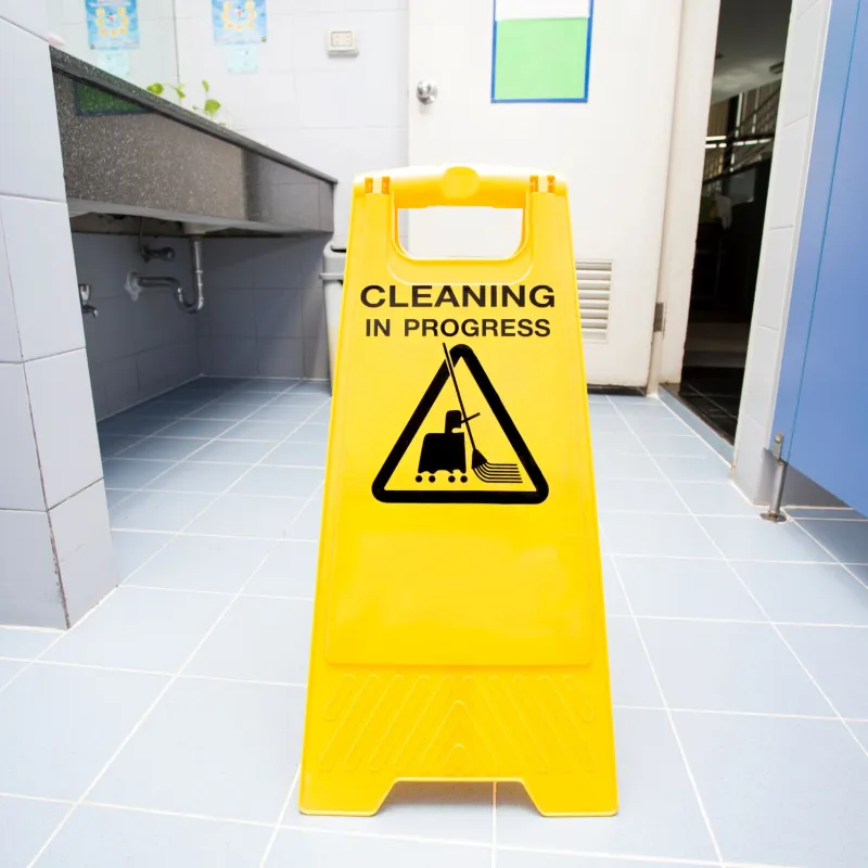 a cleaning sign