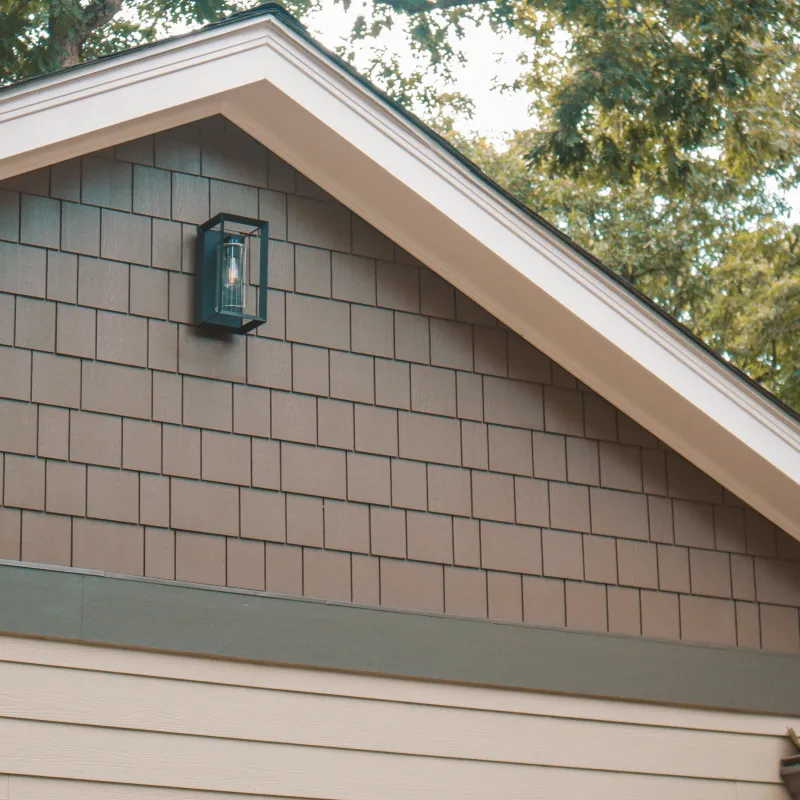 Fiber cement shake siding accent installed by Nelson Exteriors on Marietta GA home