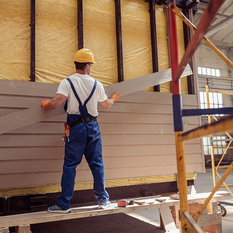 man installing siding in Alpharetta GA