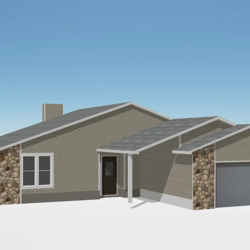 a house with a garage