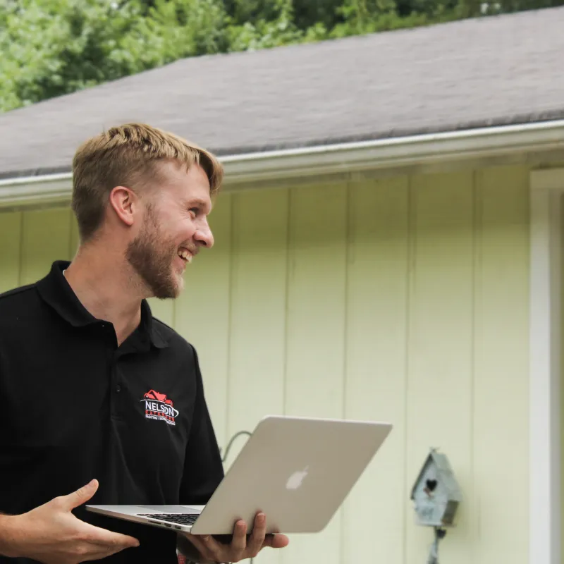 a man using a laptop