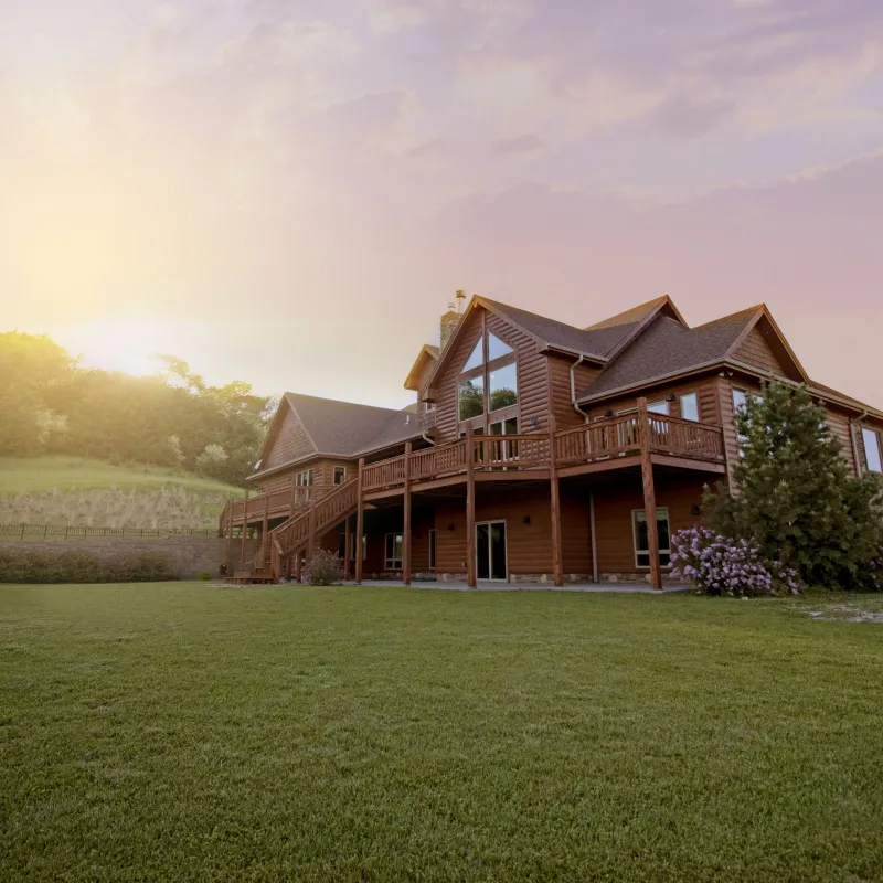 a house with a grass yard