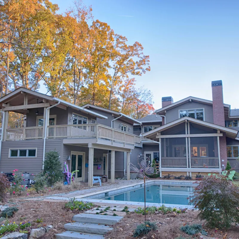 a house with a large front yard