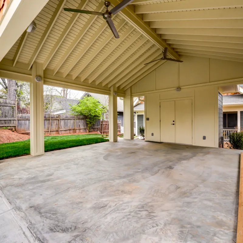 a covered patio with a covered patio