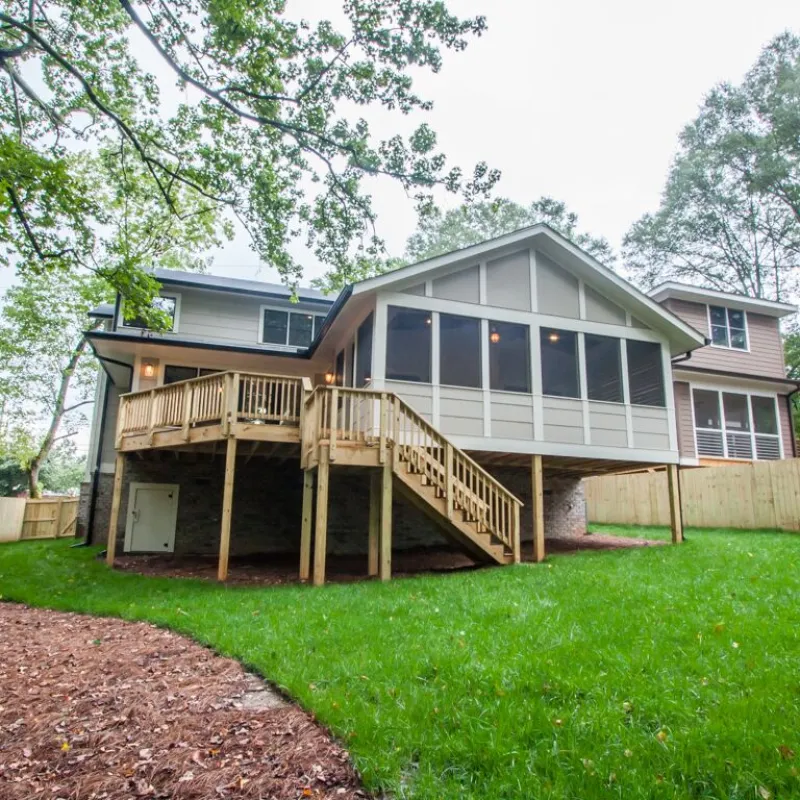a house with a deck