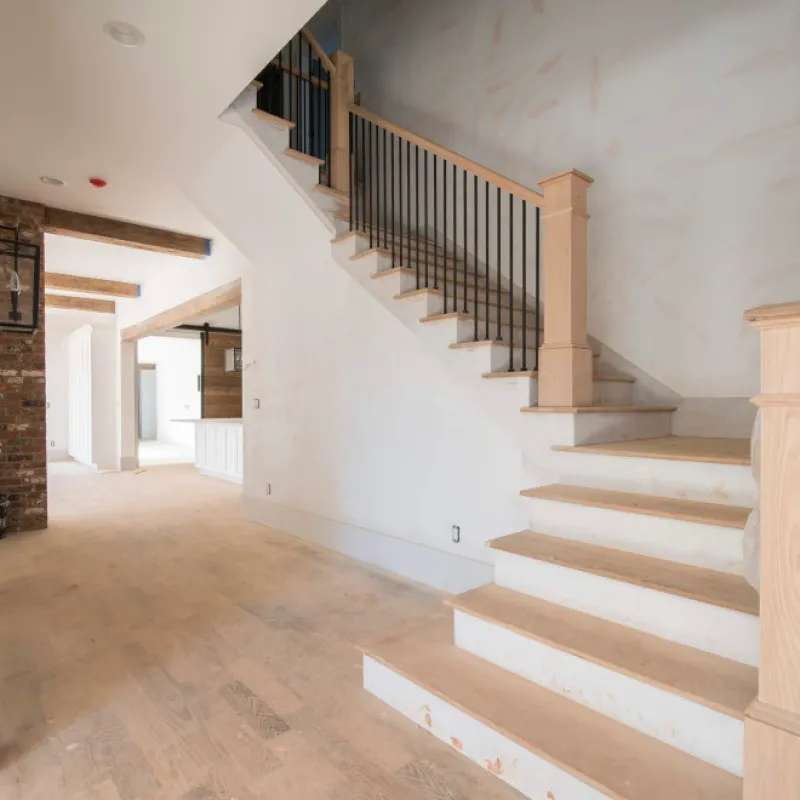 a staircase in a building