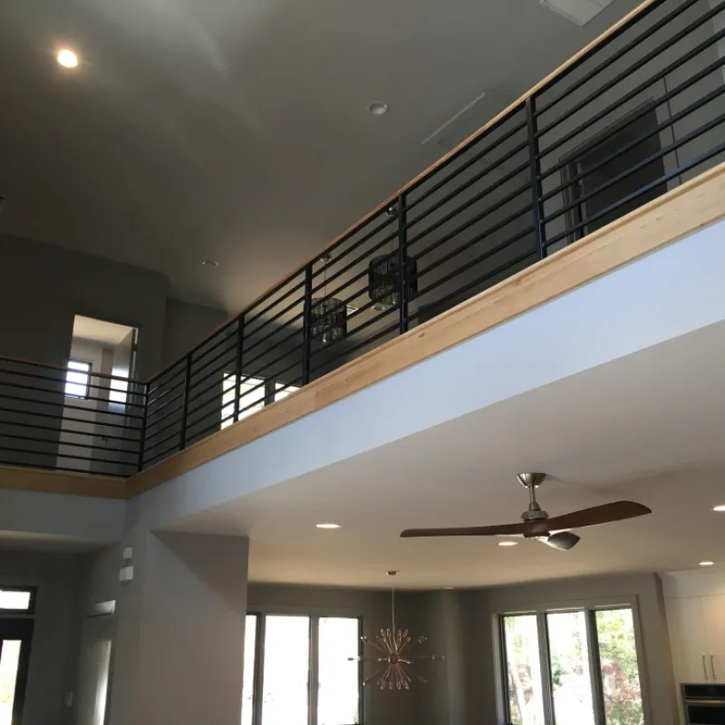 a ceiling fan in a room