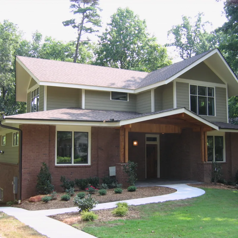 a house with a large front yard