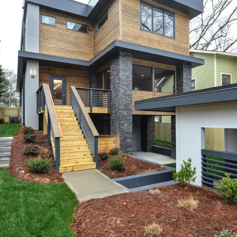 a house with a large front yard