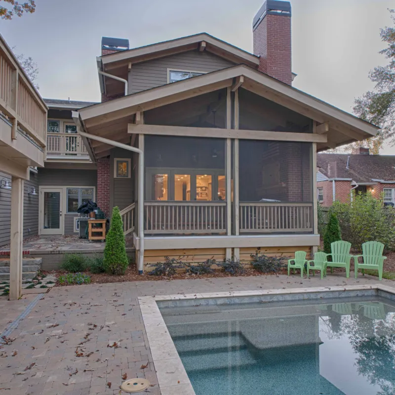 a house with a pool