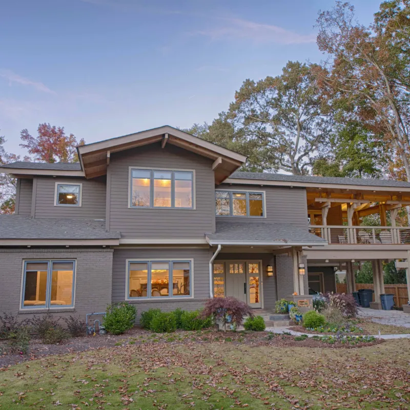 a house with a large front yard