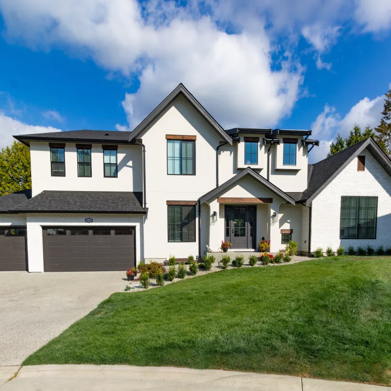a house with a green lawn