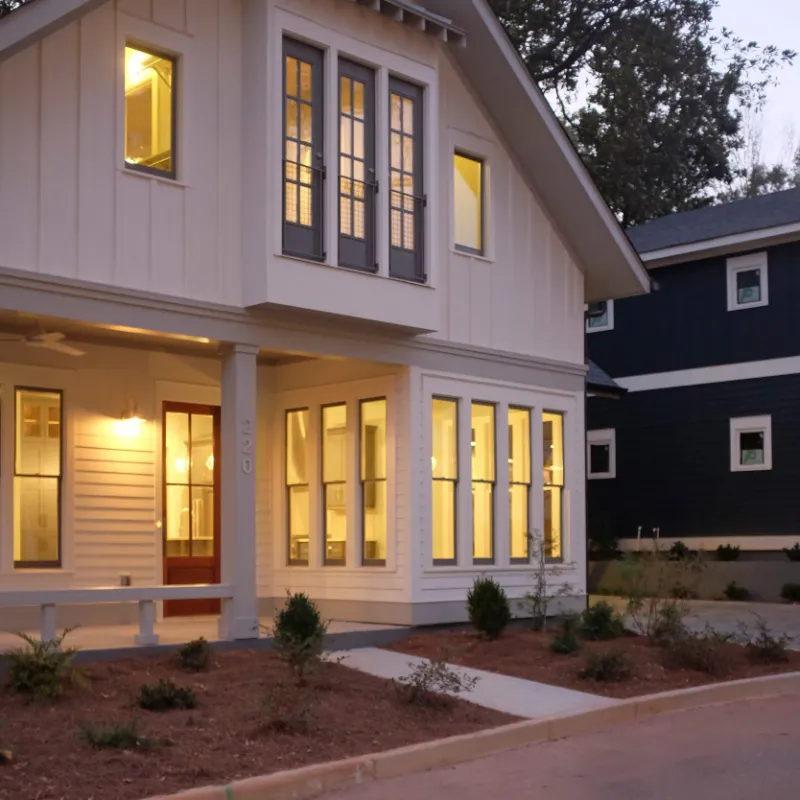 a house with a large front yard