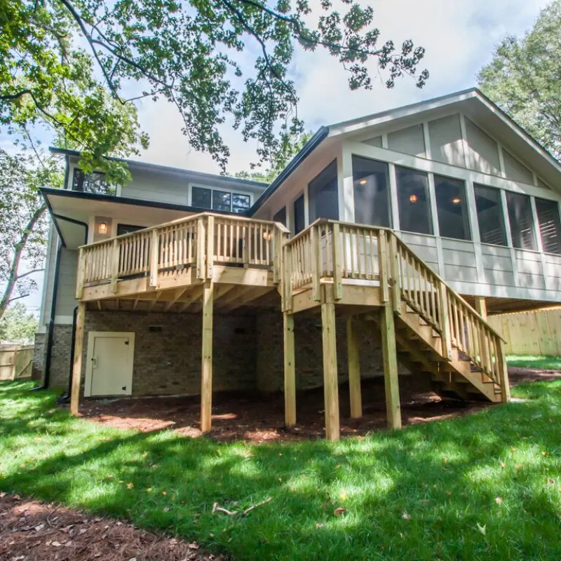 a house with a deck
