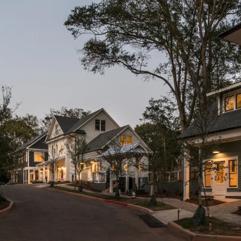 a street with houses along it