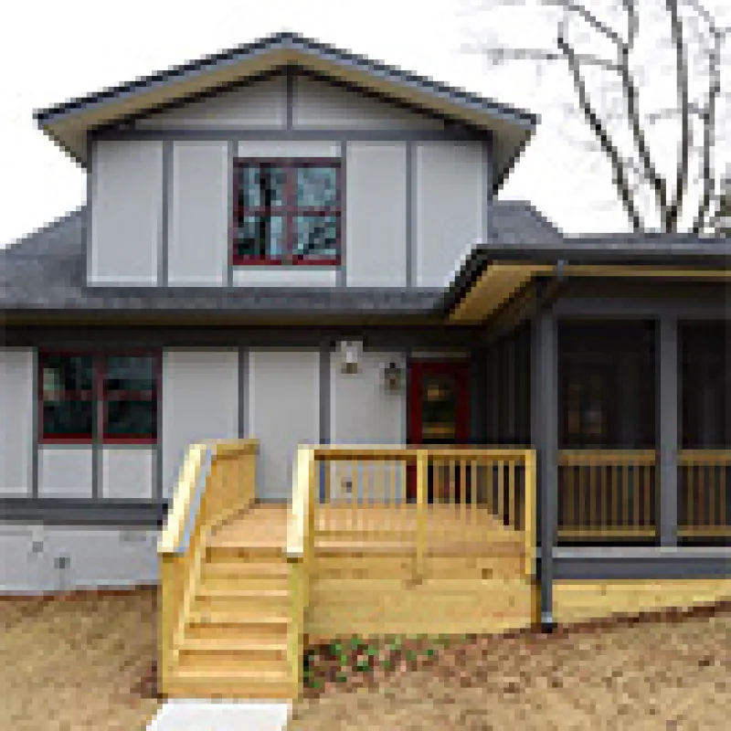 a house with a deck