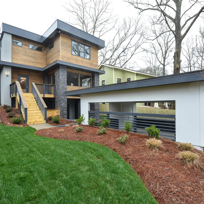 a house with a large front yard