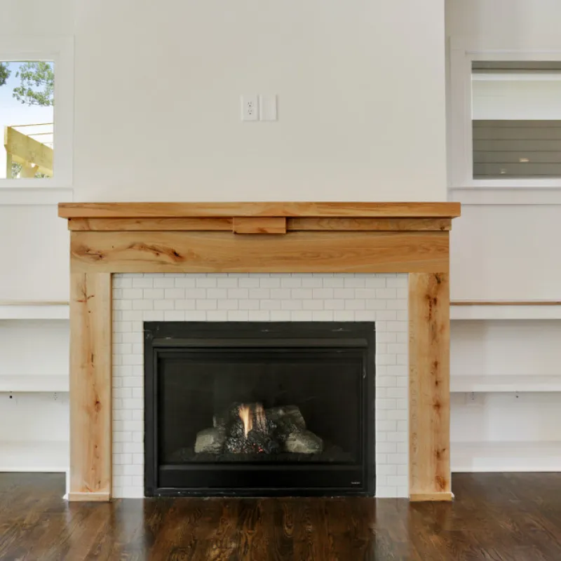 a fireplace in a room