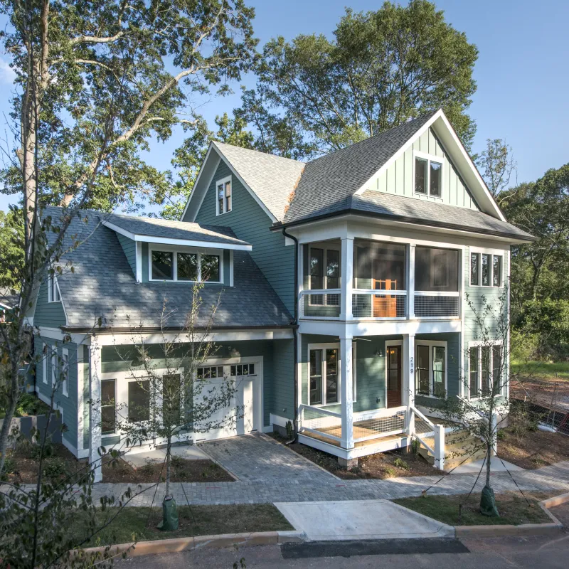 a house with a large front yard