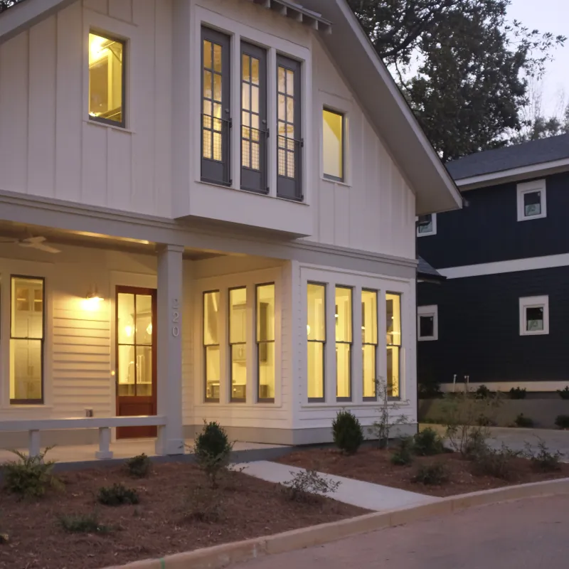 a house with a large front yard