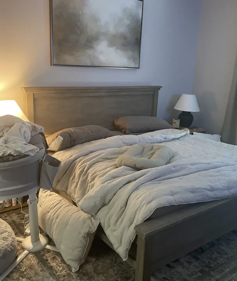 messy bedroom untucked bed before cleaning from MaidPro