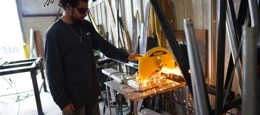 a person working on a machine