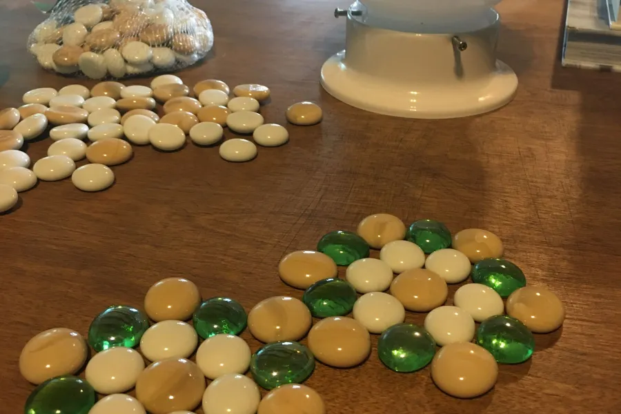 stones on a table