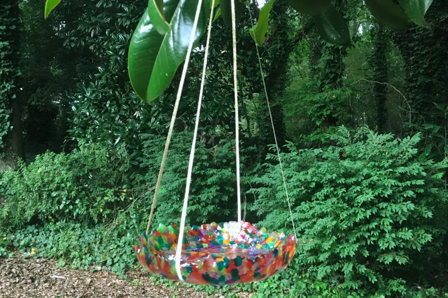 Colorful Birdbath