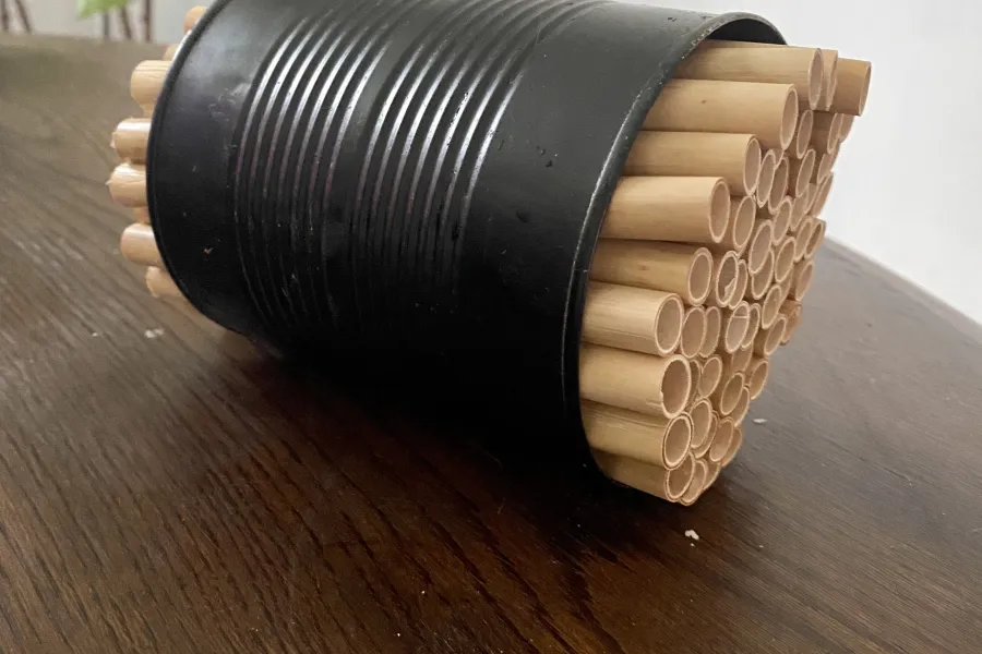 bug hotel bee hotel tin can