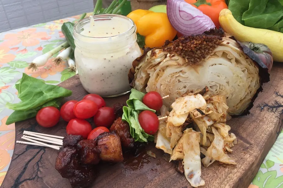 ingredience for smoked slaw on the kamado joe grill