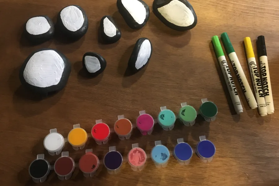 river rock painted red