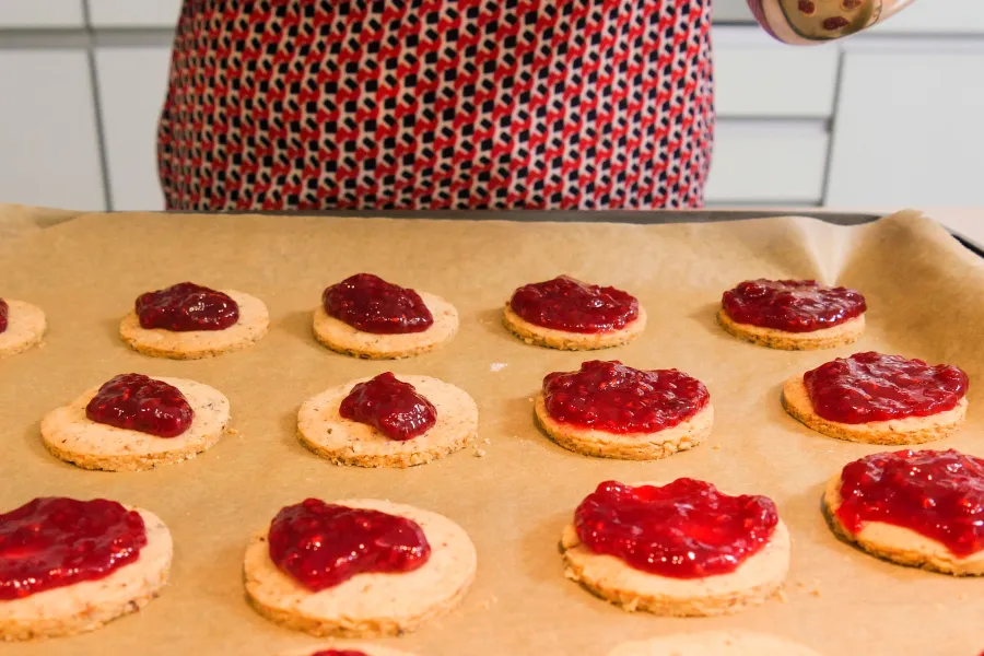 tomato jam on rosemary cookies