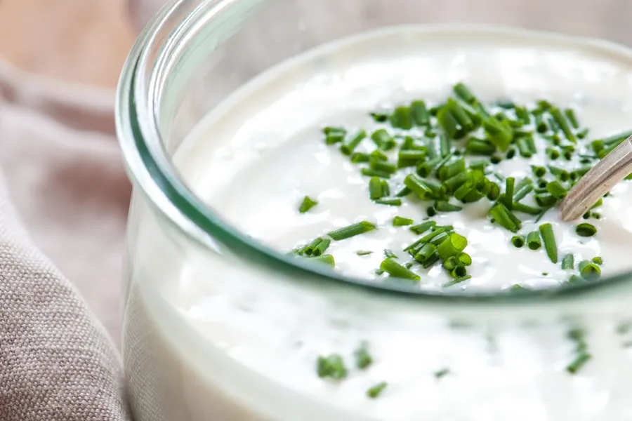 buttermilk dressing with homegrown herbs