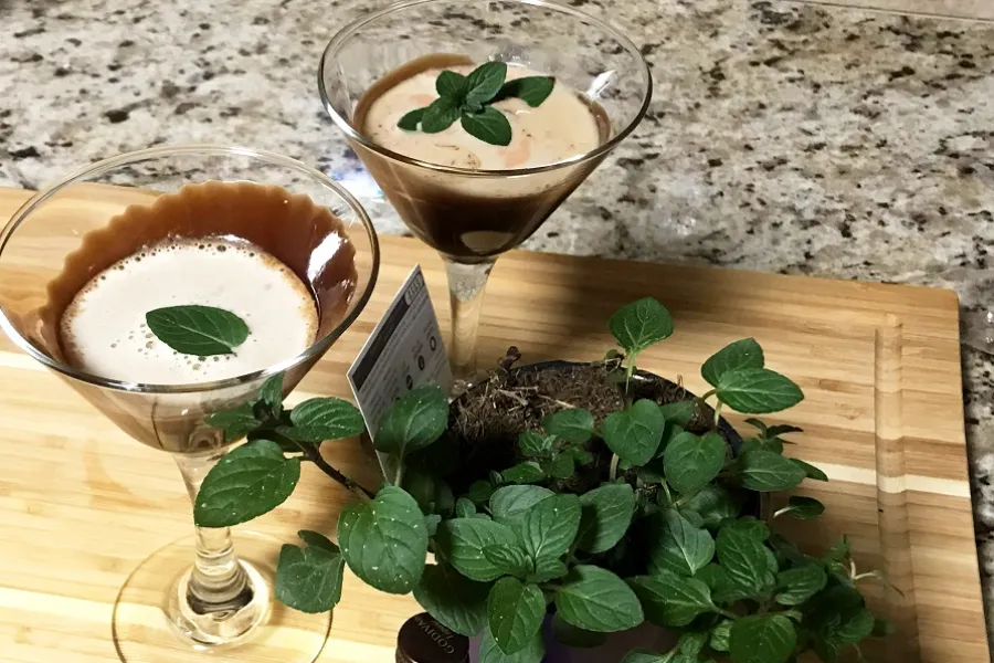 Easter bunny cocktail with fresh mint