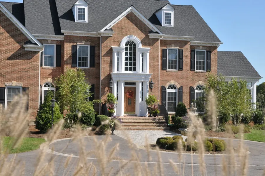brick house with landscape