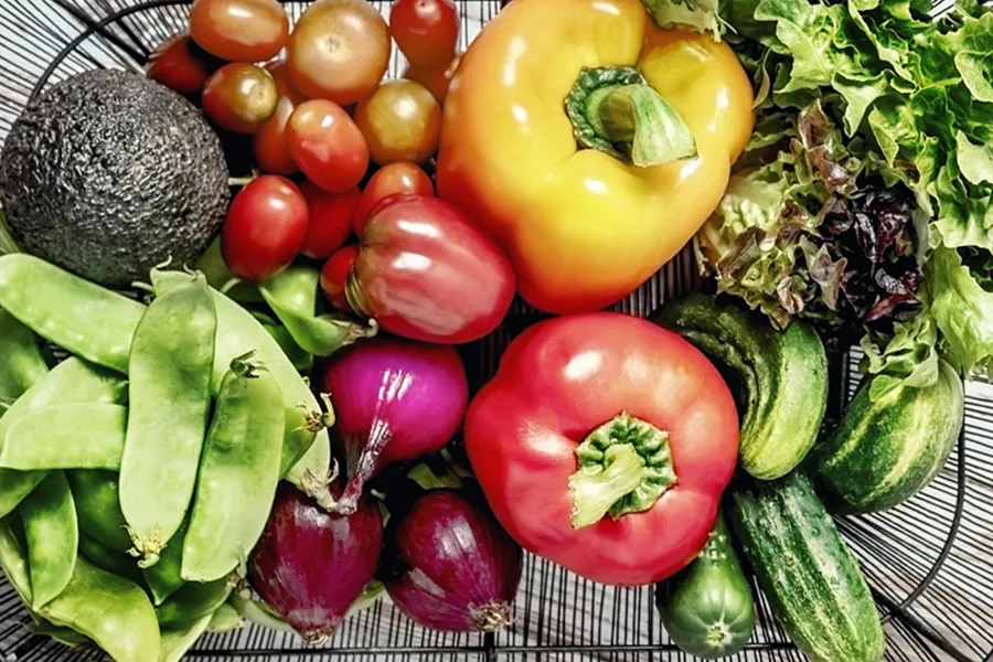 a group of fresh fruit and vegetables
