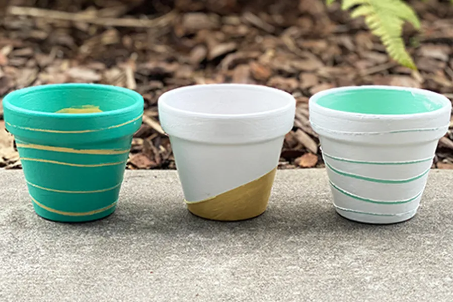 Painted terracotta pots