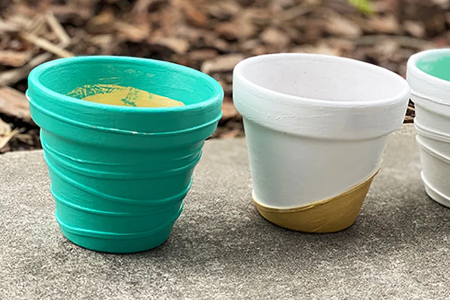 Painted terracotta pots
