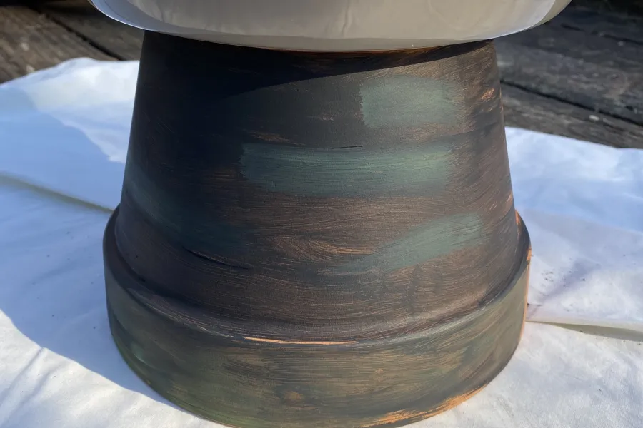 a close up of a bird bath