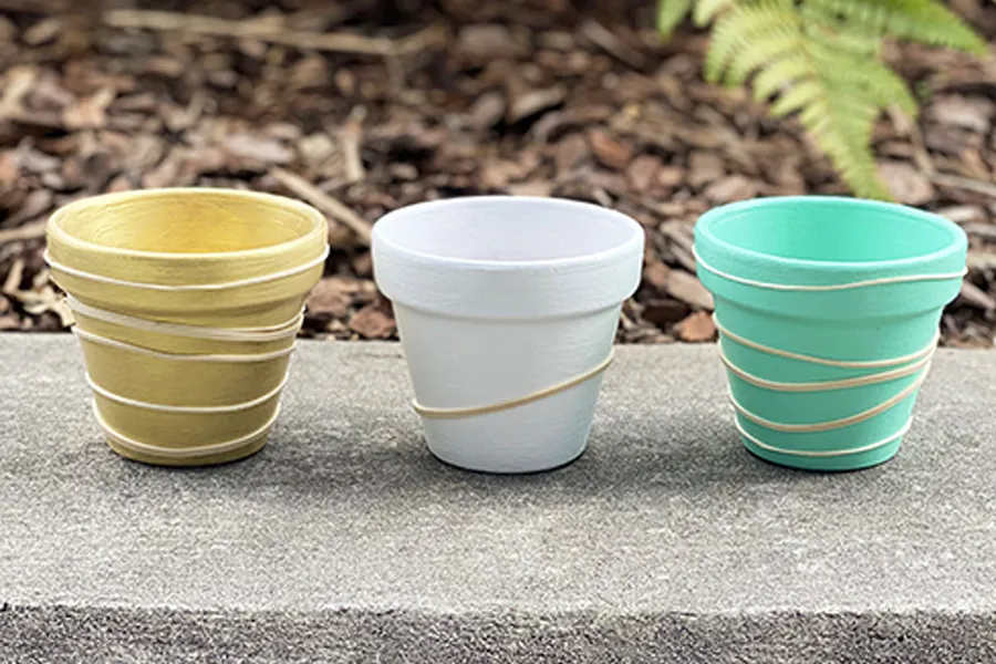 Painted terracotta pots