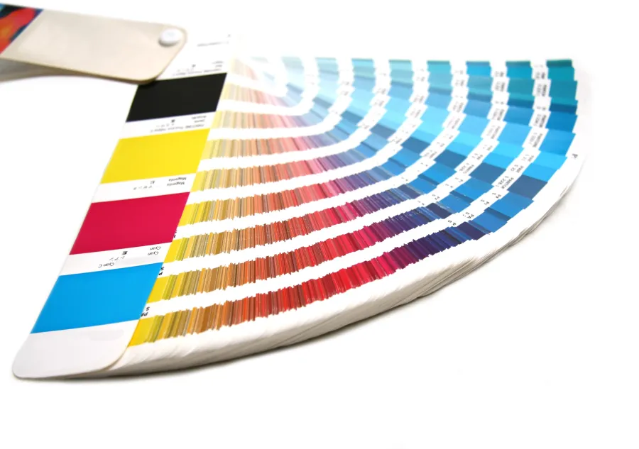 Pantone guide showing CMYK and Pantone Ink Colors