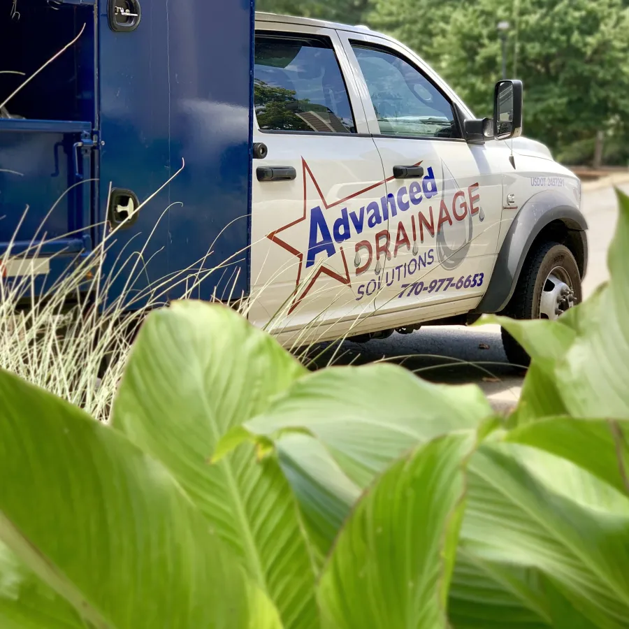 a truck parked in a field