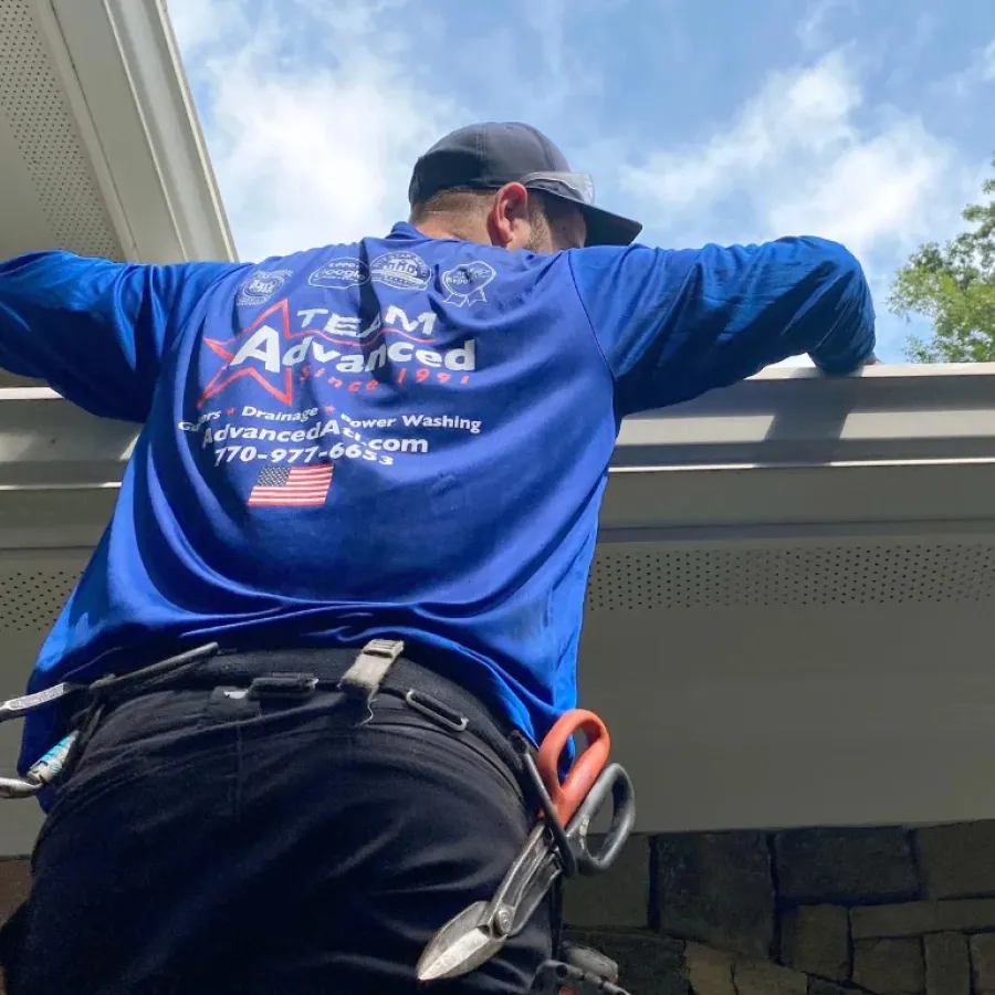 a man working on a roof