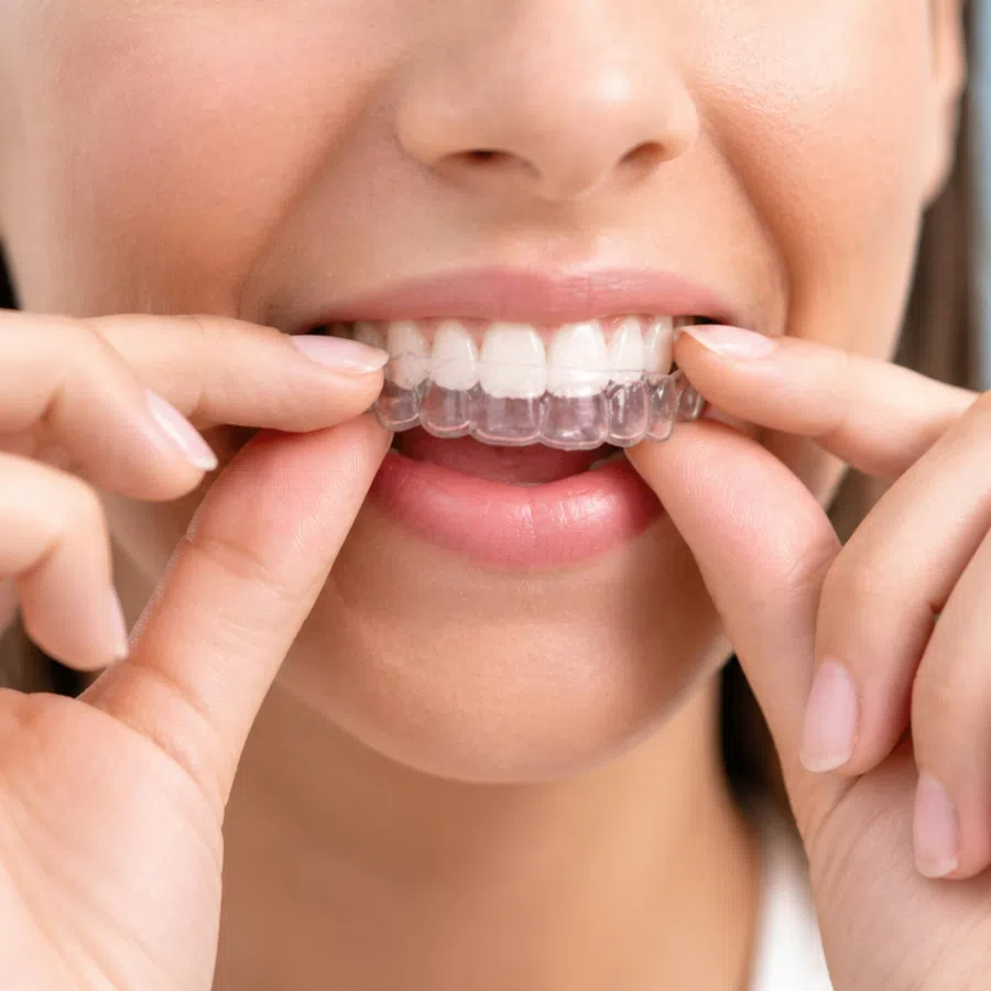 a woman with her mouth open