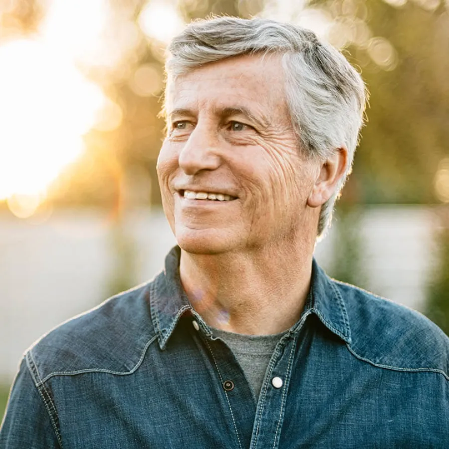 a person with curly hair